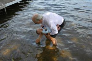 Mike baptizing Orlando